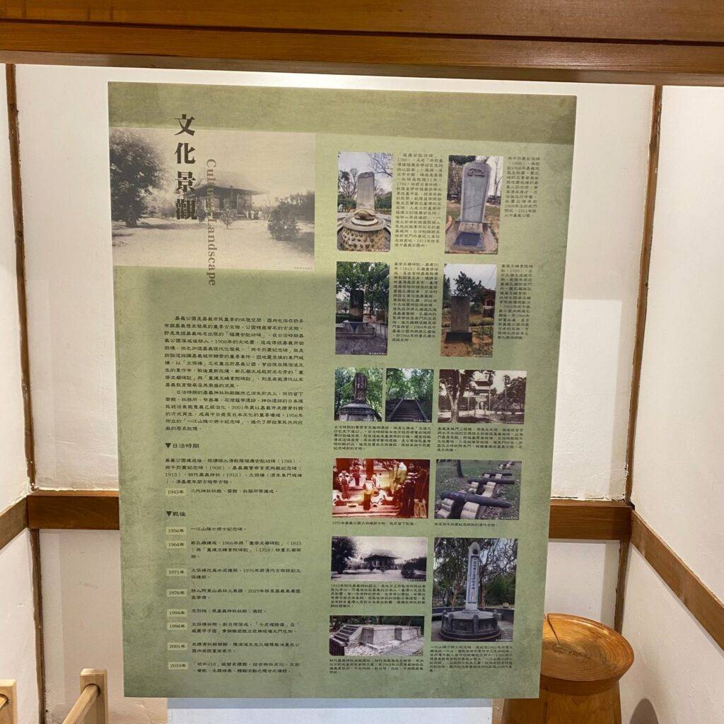 一塊長方形合成板上面印有嘉義公園字樣06