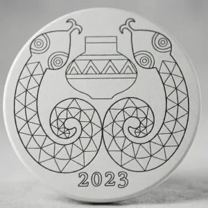 珪藻土吸水杯墊 (圓形/方形) 圓形款黑色線條插畫設計細節