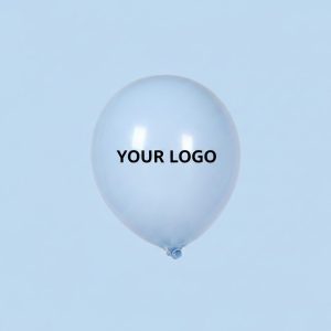 馬卡龍氣球 淺藍色正面客製化標誌印製示意圖