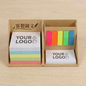 便利貼方形折疊盒 內頁與蓋板印製模擬標誌之客製效果特寫