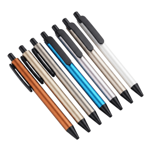 霧面黑夾金屬色筆 七色款斜向排列合照